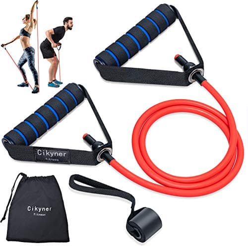 Image of Cikyner Resistance Bands, Resistance Tubes Resistance Bands with Handles Exercise Bands, Ideal for Home Gym Physical Therapy Strength Training Muscle Toning, Door Anchor & Bag included (single tube)