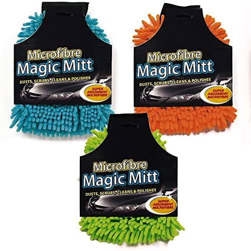 Image of Single Car Wash Mitt, Microfiber Mitt 1 Per Pack, Car Washing Cleaning Cloth, Microfiber Wash Mitt, Car Sponge, Anti Streak Anti Scratch Car Cleaning Dusting Washing Noodle Sponge (Assorted Color)