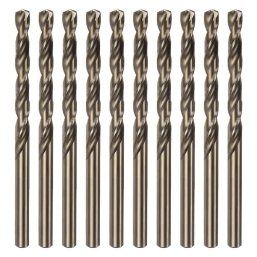 Image of sourcing map 10pcs Cobalt Jobber Drill Bits 5.7mm / 0.224" M35 High Speed Steel HSS Twist Drilling Bit Tool for Stainless Steel Copper Wood Plastic and other Hard Materials