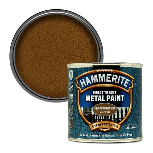 Image of Hammerite 5084822 Direct to Rust Metal Paint - Hammered Copper Finish 250ML