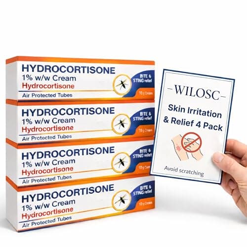 Image of 4 x Hydrocortisone Cream 1% – w/w Itch Relief Cream for Mosquito Bite & Sting Reactions and Anti-Itch Treatment for Skin Conditions (4 Pack) GSL (Packaging May Vary)