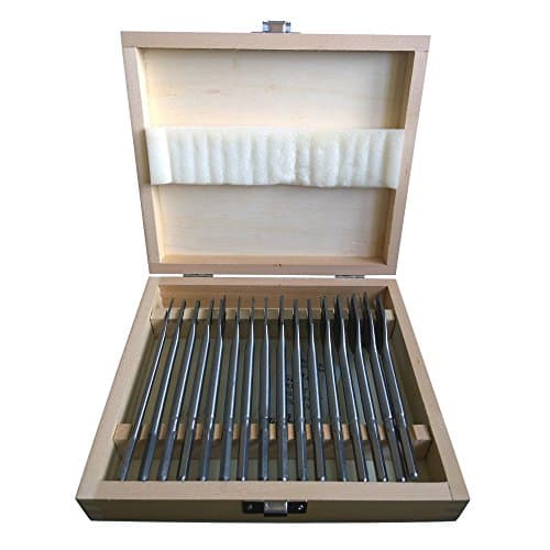 Image of 16 Piece Flat Wood Drill Bit Set with Wooden Storage Case