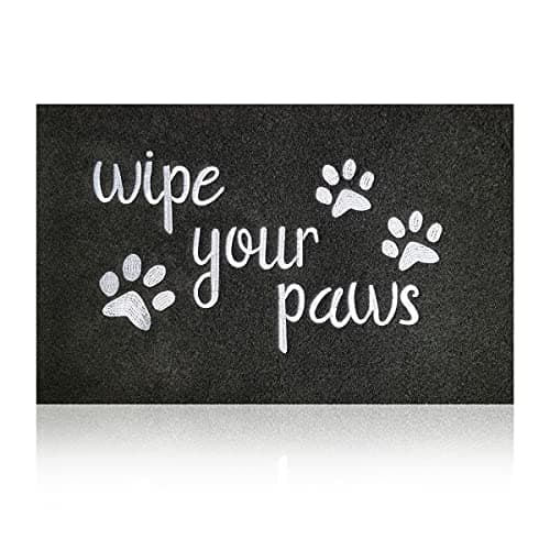 Image of HLFMVWE Welcome Mat for Front Door Wipe Your Paws Doormat Rubber Non Slip Backing Funny Doormats Black Indoor Outdoor Rug Absorb Moisture Resist Dirt Mat for Entryway Front Door Porch 45 x 70 cm