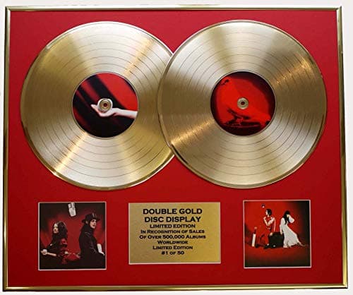 Image of THE WHITE STRIPES/DOUBLE CD GOLD DISC DISPLAY/LTD. EDITION/COA/GET BEHIND ME SATAN & ELEPHANT
