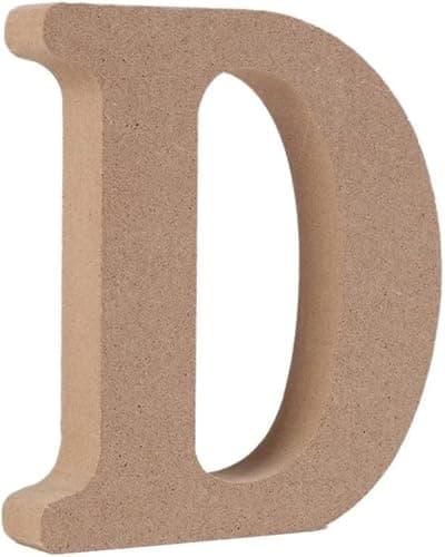 Image of Wooden MDF Letter D - Size 13cm - Arts & Crafts Personalized Name - Free Standing Wooden Letters (D)