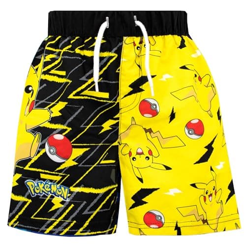 Image of Pokemon Swimming Shorts | Pikachu Boys Swim Shorts | Boys Swimwear | Age 7 to 8 Years Multicoloured