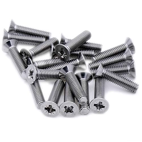 Image of M2.5 (2.5mm x 8mm) Pozi Countersunk Machine Screw (Bolt) - Stainless Steel (A2) (Pack of 20)