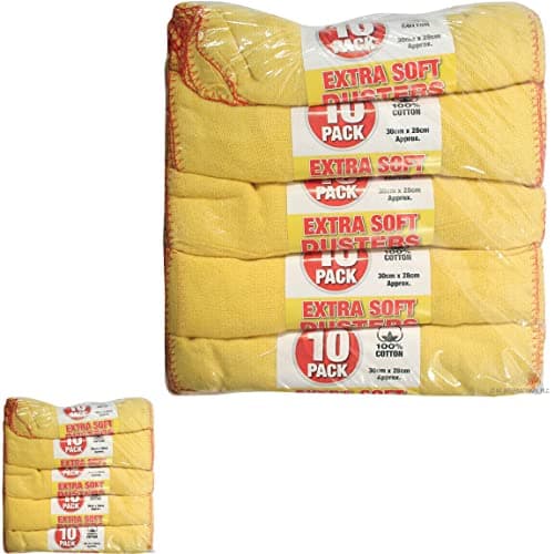 Image of BARGAINS-GALORE Pack Of 50 Magic Duster Cloths - 100% Cotton, Soft & Effortless Cleaning | Premium Quality, Washable, Reusable & Multi Purpose | Kitchen Dusting, Polishing Clothe