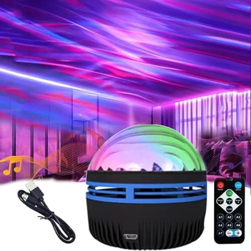 Image of Yonruit 2 In 1 Northern Lights and Ocean Wave Projector with 14 Light Effects for Bedroom,Adjustable Lightness Music Speaker for Bedroom,Aurora Borealis Projector (1pc,One Size)