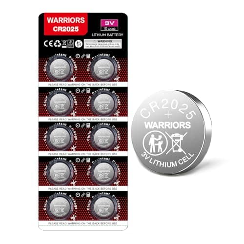 Image of Warriors 10X 2025 CR2025 Coin Button Cell 3V 3 Volt Lithium Batteries 10X Child Resistance Safety Package Retail Pack