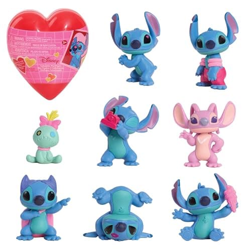 Image of Disney Stitch Valentine’s Collectible Mini Figure, Mystery 6 cm Figurine and Bonus Sticker, Toy for Collectors, Fans, Girls, Boys, Kids, Ages 3 and Up by Just Play