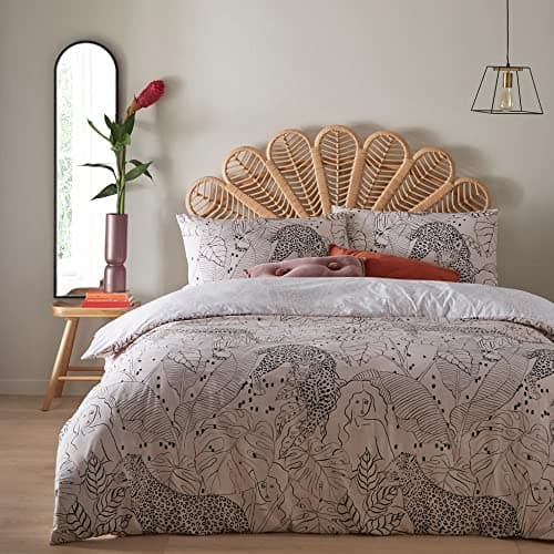 Image of furn. Aurora Super King Duvet Cover Set, Cotton, Polyester, Blush