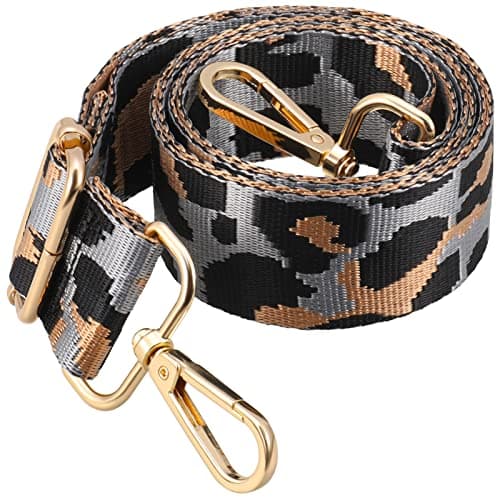 Image of FANTESI Adjustable Replacement Leopard Print Wide Shoulder Crossbody Bag Straps with Clips for Women
