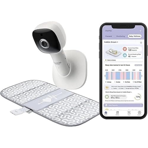 Image of Kiddies Kingdom Hubble Dream+ Video Baby Monitor with Sensor Mat, HD 1080p Camera, WiFi, 7-Colour Night Light, Sleep Trainer
