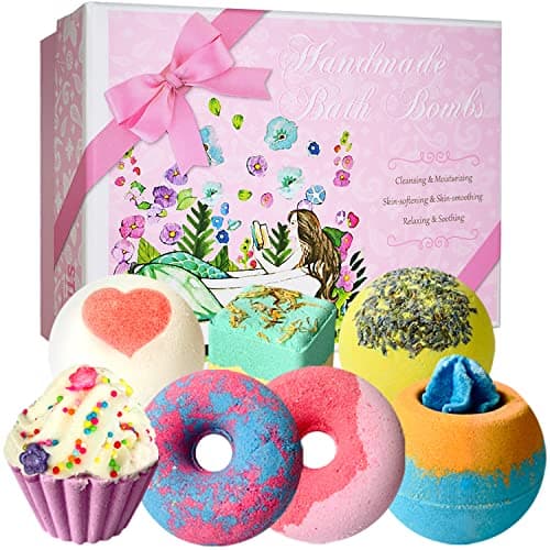 Image of STNTUS INNOVATIONS 7 Natural Bath Bombs for Women, Spa Bubble Fizzies, Luxurious Gift for Girls Kids, Beauty Set for Her on Christmas Valentines Birthday Mothers Day Anniversary