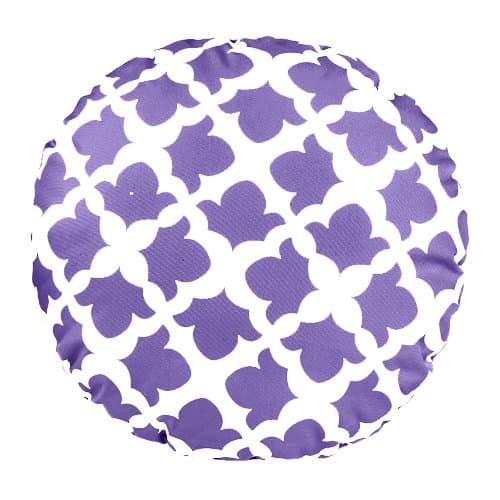 Image of Gardenista Outdoor Round Decorative Cushion | Water Resistant Indoor Garden Printed Cushions | Soft & Comfy Hollowfibre Filled Patio Furniture Pillow | Easy to Clean (Purple, 38x38cm)