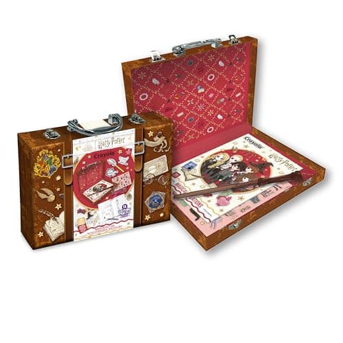 Image of CRAYOLA - Harry Potter Magic Briefcase Creative Set with 30 Activity Sheets, Velvet Art, Stickers, Mini Pencils and Magic Wand, for Children from 3 Years, 35176