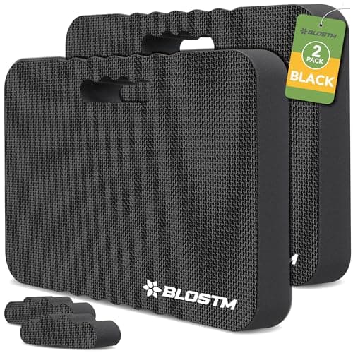 Image of BLOSTM Thick Garden Kneeling Pad 2 Pack - High Density Foam Kneeling Pads With Two Textures, Premium Large Foam Mats for House Work, Gardening & Yoga, Water Resistant Kneeling Mat - 2 PCS