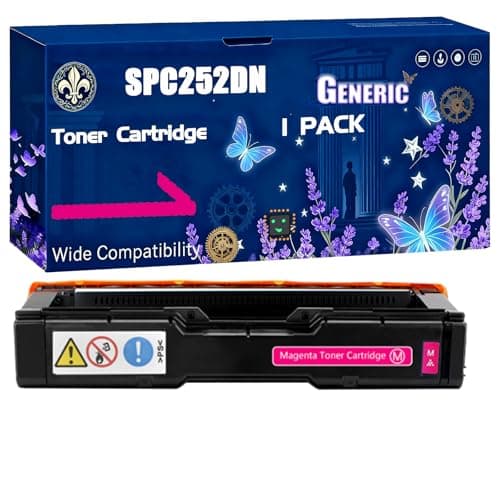 Image of SPC252DN Toner Cartridge Compatible for Ricoh Aficio SPC252DN Printers, Black High Yield 6500 Pages Printer Accessories (1 Pack Magenta)