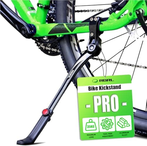 Image of RBRL New Alloy Adjustable Rear Side Non-Slip Bicycle Bike Kickstand, Height Adjustable Bike Stand suitable for 24"-29" inches mountain bike/road bike