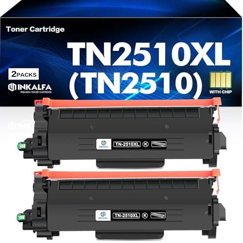 Image of TN2510XL TN2510 TN-2510XL Toner Cartridge: Compatible for Brother TN-2510 TN 2510XL 2510 for Brother DCP-L2627DWE HL-L2400DWE DCP-L2665DW MFC-L2835DW DCP-L2660DW MFC-L2800DW With Chip (2 x Black)