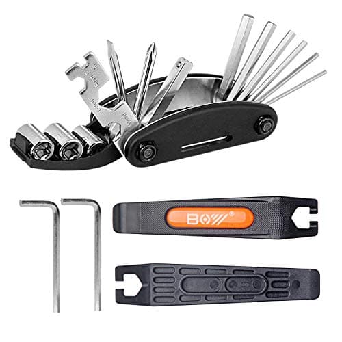 Image of QKURT Bicycle Mechanic Repair Kit Set (Bike Tire Lever, Allen Keys, 16 in 1 Multi-Function Screwdriver Socket Wrench Kit) Essential Bike Cycling Repair Tool Kit