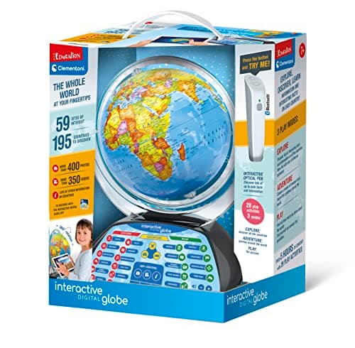Image of Clementoni- Digital Interactive Globe for Kids: Light Up World Globe with Talking Pen & App (7+ Years)