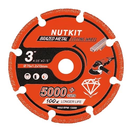 Image of NUTKIT 76mm Diamond Cutting Wheel, 1PCS Diamond Metal Cutting Discs, Angle Grinder Discs For Concrete, Cut Off Wheel Grinder Blades With 5000+ Cuts On Stone, Rebar, Steel And Iron