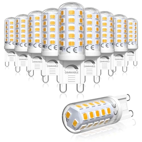 Image of Bonlux Dimmable G9 LED Bulbs Warm White 2700K, G9 220-240v 50hz Max 4W LED Replace 25W, 28W, 33W, 40W Halogen GU9 Capsule Bulb, G 9 Energy Saving Mini Light Bulbs (10 Pack)