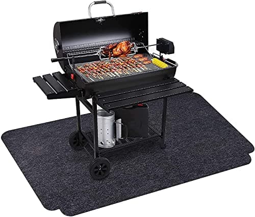Image of Bekith 160 x 90cm Under Grill Mat Reusable Outdoor Grill Floor Mat to Protect Deck for BBQ Absorbent Oil Pad Protector for Decks and Patios