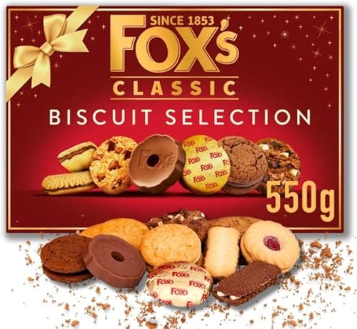Image of Fox's Classic Biscuit Selection Box 550g, Luxury Biscuits Selection Box, Perfect for Xmas Gifts | Biscuits Gifts | Chocolate Cookies | Milk Chocolate, Christmas Biscuit for Gifts