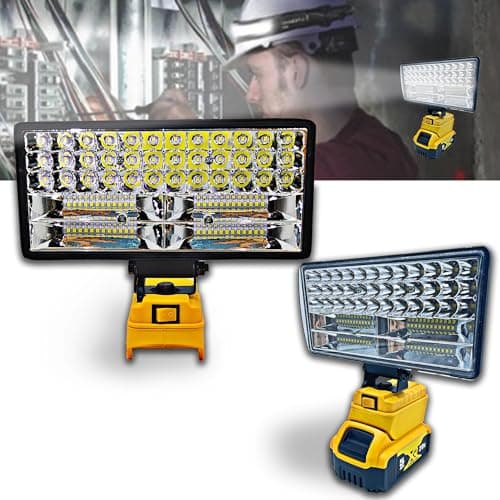 Image of Cordless LED Work Light for Dewalt 20V Battery,90W 5400ML LED Wide Beam Flood Light with Two USB Charging Port Light for Emergency,Workshop,Garage.(No Battery)