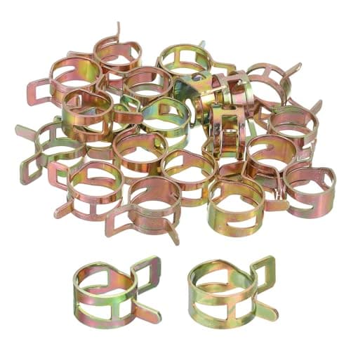 Image of sourcing map ID 15mm 16mm 9/16 Inch 9/16 Inch Fuel Line Hose Clips, Pipe Spring Hose Clamp,Low Pressure Air Clamp, Water Pipe Air Tube Vacuum Hose Clips Fastener Pack of 20