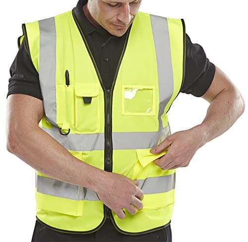 Image of EXECUTIVE HI VIZ WAISTCOAT SATURN YELLOW 3XL