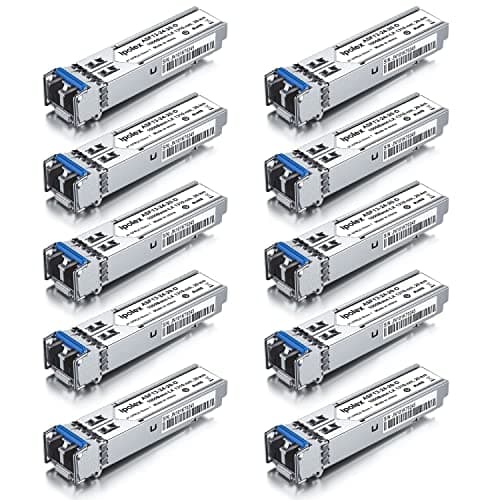 Image of ipolex 10 PCS 1G SFP LX Singlemode LC Transceiver, 1000Base-LX Mini-Gbic Module Compatible with Cisco GLC-LH-SMD, Ubiquiti UF-SM-1G, Meraki, Netgear, Mikrotik, Zyxel etc. (SMF, 1310-nm, 20-km).