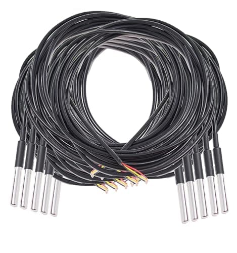 Image of AZDelivery 10PCS DS18B20 3M Cable Digital Temperature Thermal Waterproof Probe Sensor -55°C to +125°C compatible with Arduino and Raspberry Pi including E-Book!