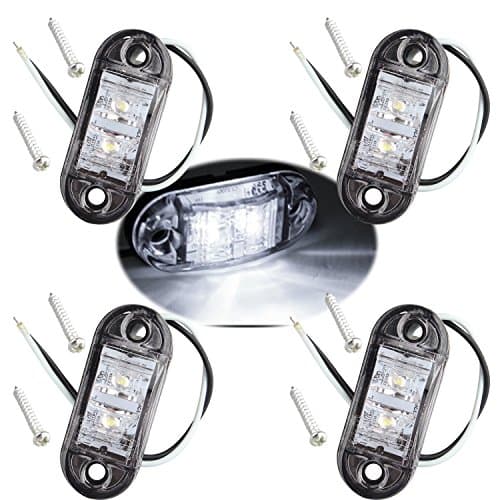 Image of Futheda 4pcs IP65 Oval LED Lamps Side Marker Lights 12V/24V Front Rear Lights Universal Indicator of Position for Truck Trailer Van Caravan Lorry Car Bus Boats White