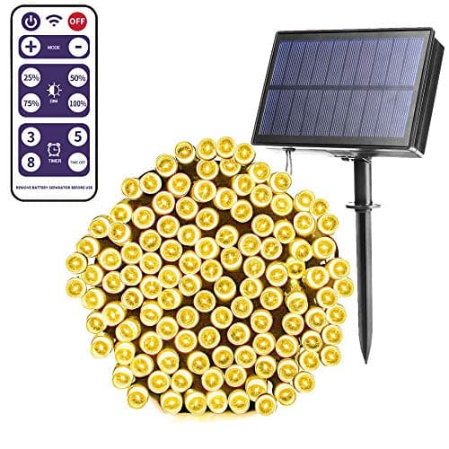 Image of Garden Solar String Lights,TrandPower 100 LED 10 Meter 33ft Outdoor Fairy String Lights, 8 Modes Waterproof Decorative for Patio, Lawn, Garden, Party, Wedding, Christmas Lights(Warm White)