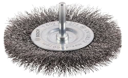 Image of Bosch 1x PRO Steel Longlife Wire Wheel, Crimped Wire for 6 mm Cylindrical Shank and Drill (Ø 100 mm, Professional Accessory Rotary Drill/Drivers)