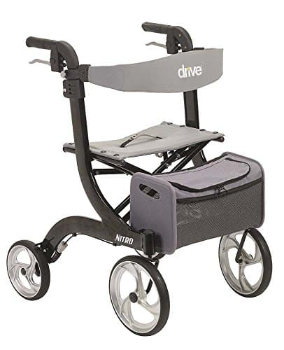 Image of Drive Medical RTL10266BK Nitro Foldable Rollator Walker with Seat, Standard Height, Black