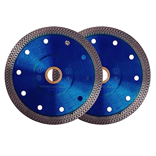 Image of GoYonder 4.5 Inch Super Thin Diamond Saw Blade for Cutting Porcelain Tiles,Granite Marble Ceramics (5"-Blue 2PCS)