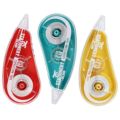 Image of STATIONERY ISLAND Correction Tape 3Pcs, White Out Correction Tape Mouse Whiteout roller for School and Office Supplies – 5m x 5mm