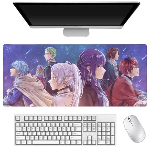 Image of Xinchangda Frieren Mouse Pad Anime Frieren: Beyond Journey's End Fern Stark Large Gaming Mouse Pad 900 x 400mm Non-Slip Rubber Base Mouse Mat for Office Home