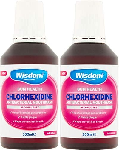 Image of Wisdom Chlorhexidine Mouthwash - Original - Alcohol Free (2 x 300ml Bottles)
