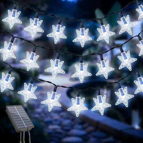 Image of Etopgo Solar Garden Lights Outdoor, 5M 50LED Star String Light Outdoor IP65 Waterproof,8Modes Solar Powered Garden Outdoor Lights for Patio Yard Home Wedding Party