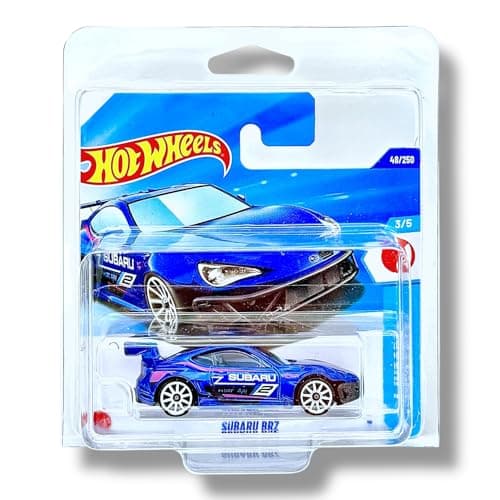 Image of Hot Wheels Subaru BRZ (Blue, White, Pink & Black) 3/5 HW J-Imports - 2025-48/250 (Short Card) - includes a KLAS Car Keeper Protector Case - HYW99