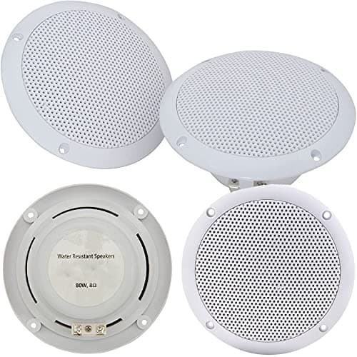 Image of Loops EXCLUSIVE - 2x Moisture Resistant Ceiling Speakers -80W 8Ohm 5” Kitchen Bathroom 2 Way Loud