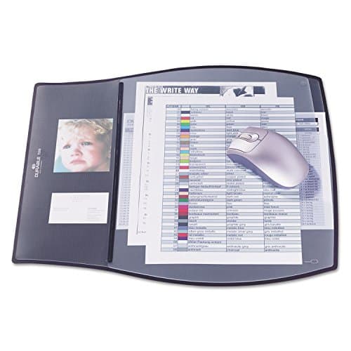Image of Durable Work Pad Desk and Mouse Mat with Transparent Leaves W440 x D390 mm Black Ref 7209-01