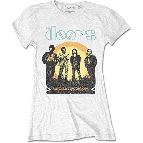 Image of Rockoff Trade Women's the Doors Waiting for the Sun T-Shirt, White (White White), 10