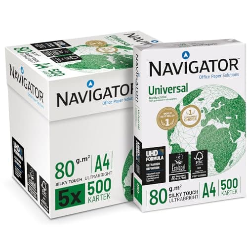 Image of Navigator Universal A4 80gsm Paper - Box of 5 Reams (5x500 Sheets)